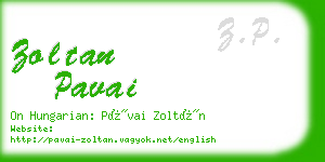 zoltan pavai business card